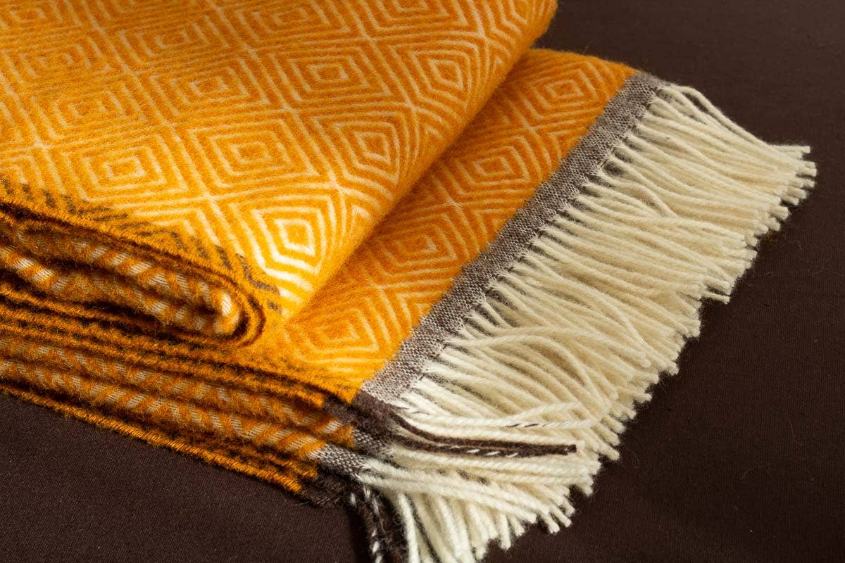 MoST - Wool Throw Blanket VENEZIA Yellow