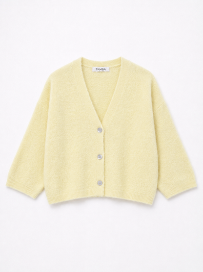 TAMBA - Baby alpaca cardigan with 4/5 sleeves