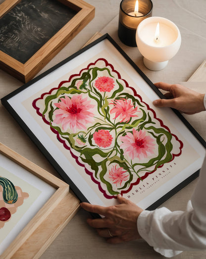 Kate Fox Design - The Dahlia, Art Print, Colourful Art, Fun Art, Home Decor