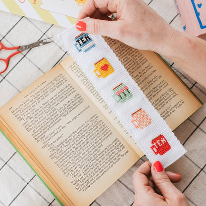 Cotton Clara Craft Kits & Supplies - Tea/Mugs Cross Stitch Bookmark Kit