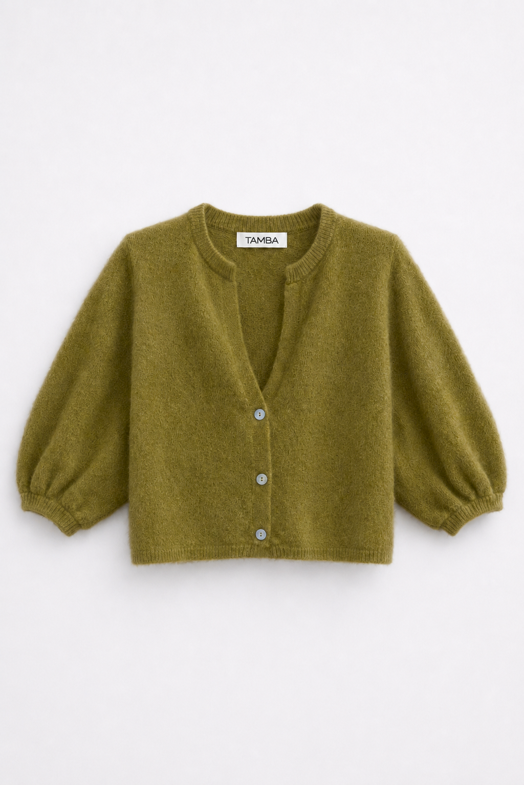 TAMBA - Angora knitted cardigan with V-neck