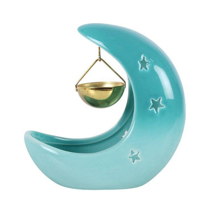 Something Different - Blue Pastel Crescent Moon Hanging Oil Burner