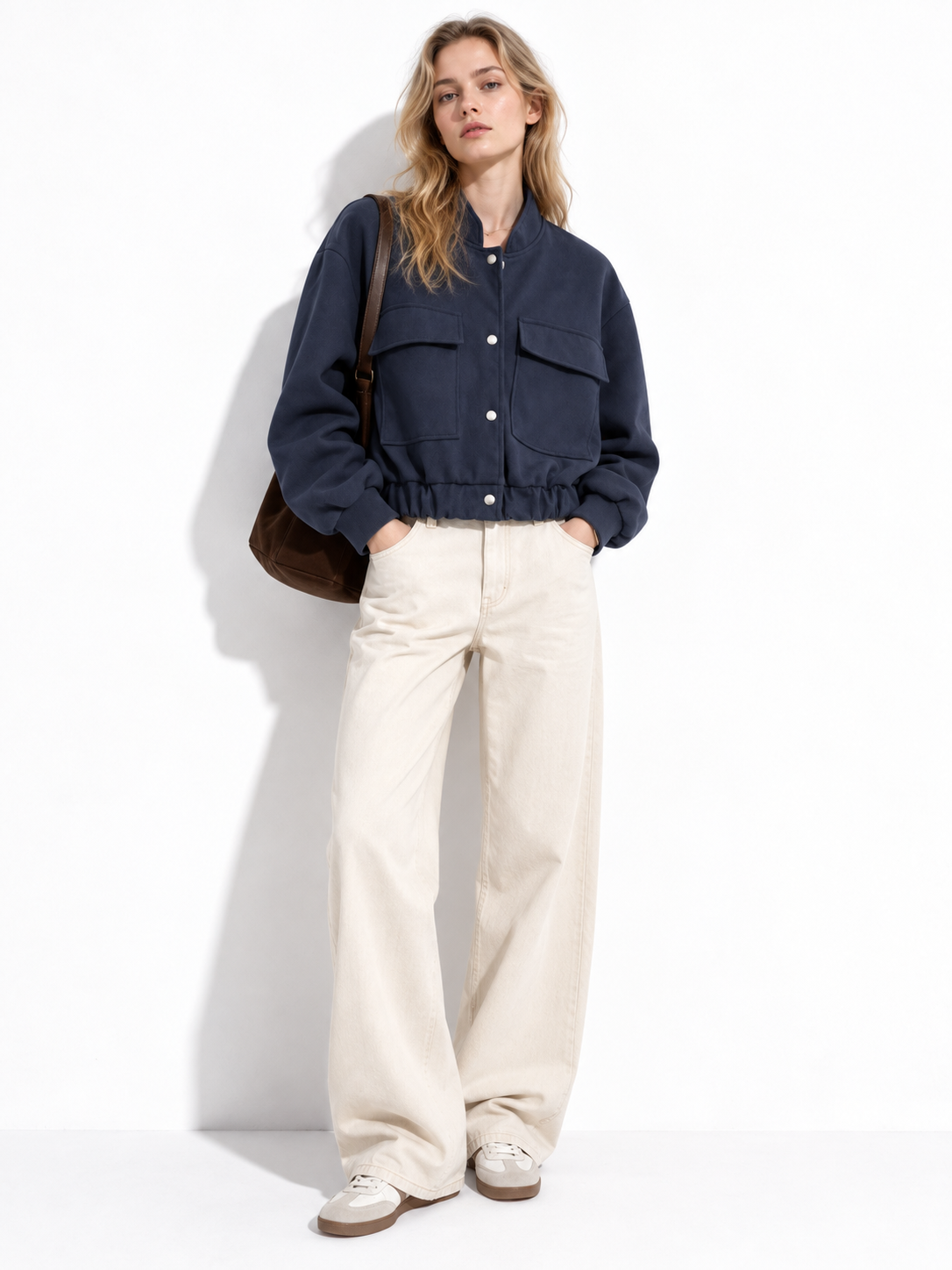 URBAN REVERSE ITALY - Short Jacket with High Collar and Large Pockets | Casual Style
