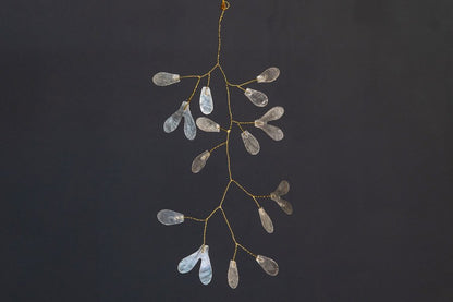 Mistletoe L capiz 26cm off white w/ Gold Lining