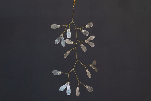 Mistletoe L capiz 26cm off white w/ Gold Lining