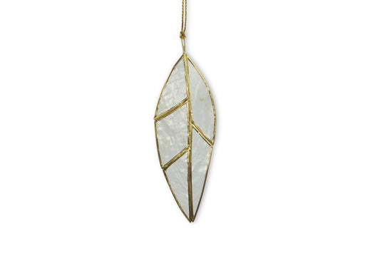 Christmas Capiz Laurel Leaf