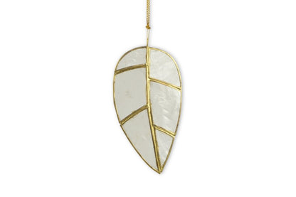 Christmas Capiz Poplar Leaf w/ gold lining