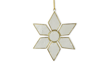 Christmas Capiz Snowflake Sun w/ gold lining