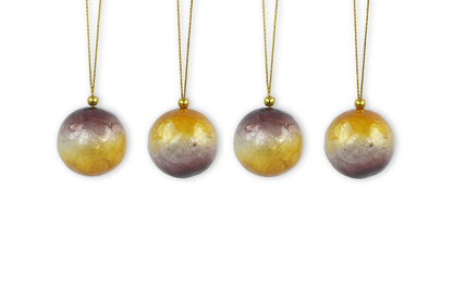 Christmas Ball Capiz Overlapping Pumpkin & Aubergine