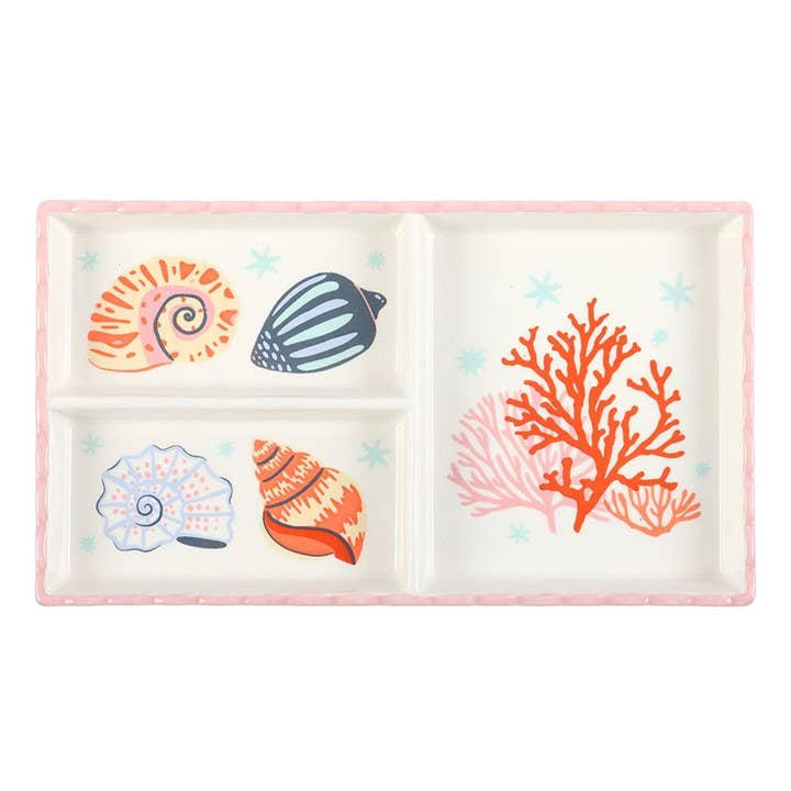 Something Different - Pastel Shell and Coral Coastal Trinket Tray