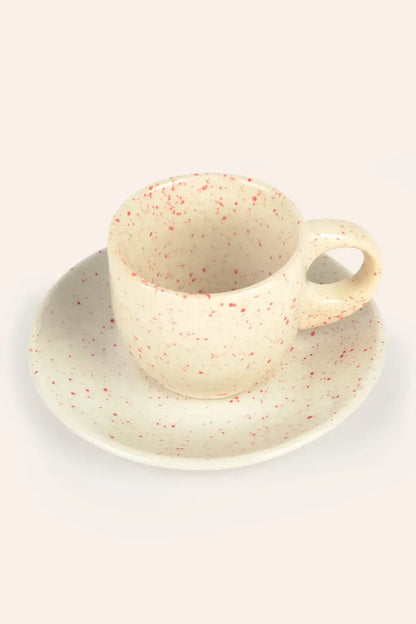 Calma House - Coffee Cup and Saucer (Set of 2 pcs) Red Chip