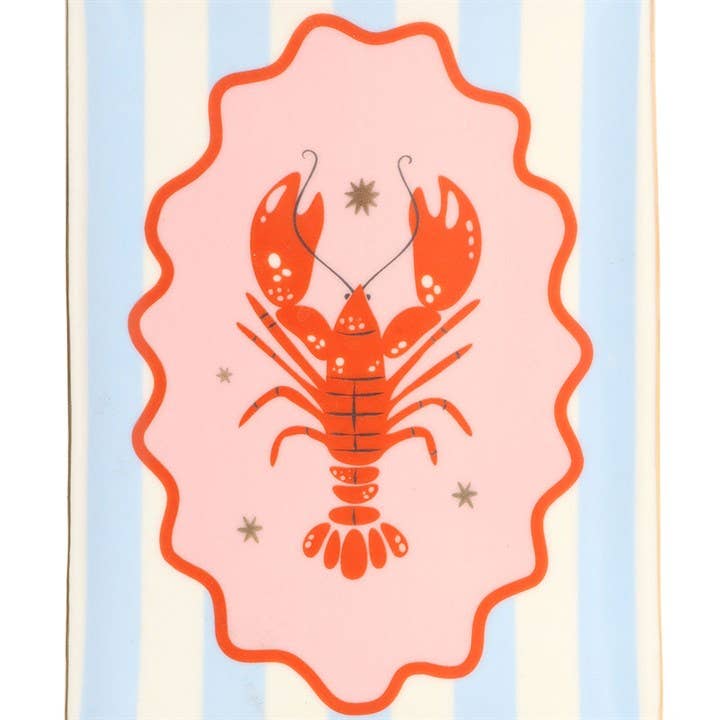 Something Different - Striped Lobster Coastal Trinket Dish