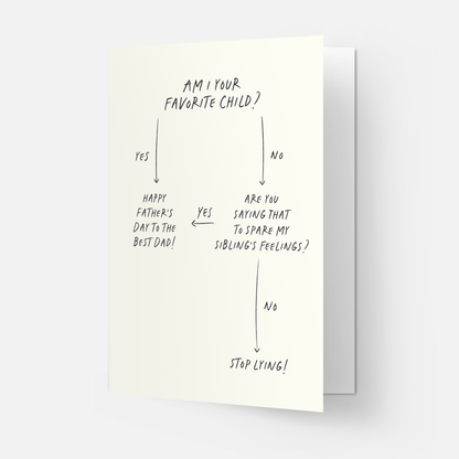 Kaart Blanche - Fave child flowchart Father's day greeting card