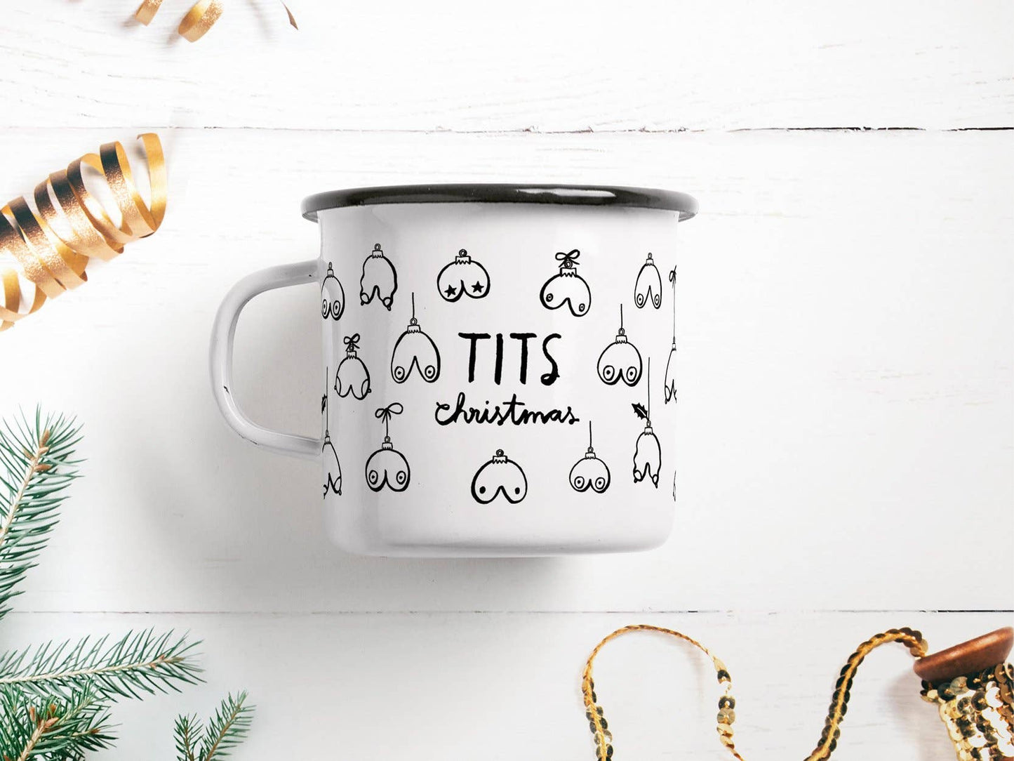 typealive - Enamel mug/Tits Christmas