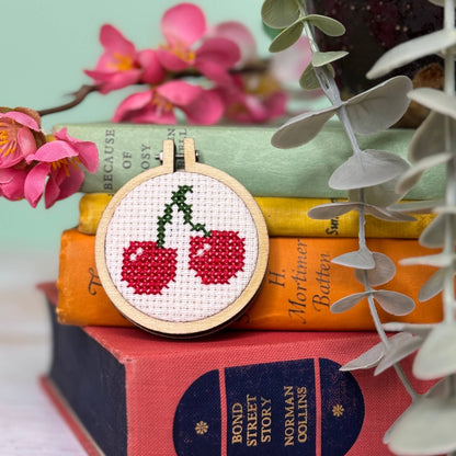 Mini Matchbox Kits - I Love You Cherry Much! Mini Matchbox Cross Stitch Kit