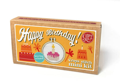 Mini Matchbox Kits - Happy Birthday! Cake Mini Matchbox Cross Stitch Kit