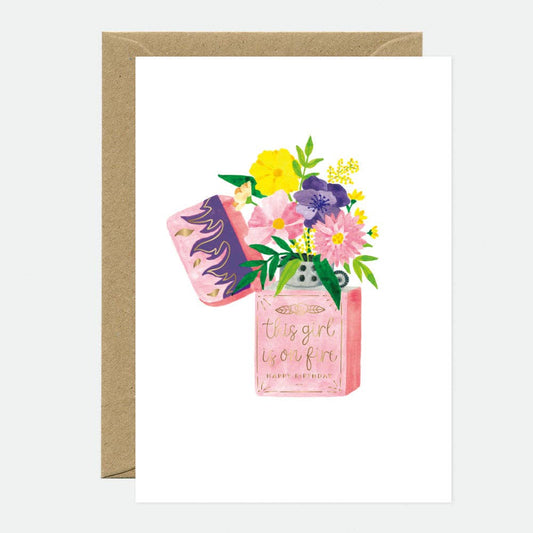 ALL THE WAYS TO SAY - Europe - Flower Lighter - Birthday Greeting card - Gold foil