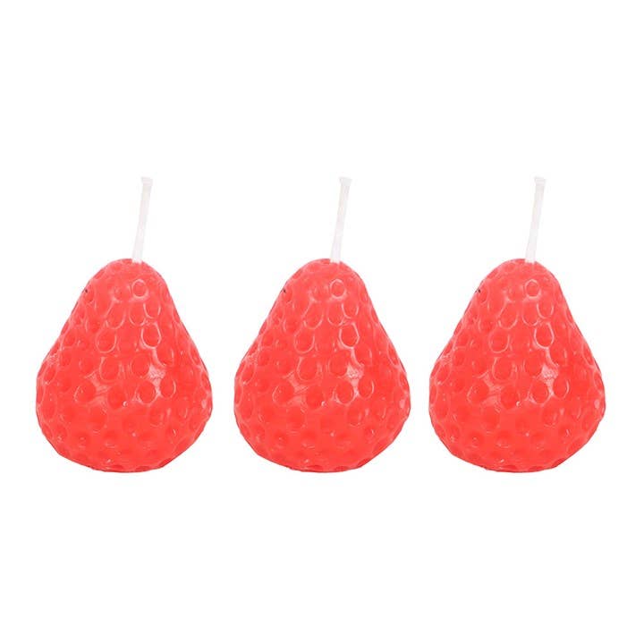 Something Different - Set of 3 Strawberry Shaped Candles