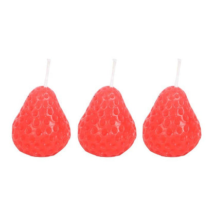 Something Different - Set of 3 Strawberry Shaped Candles