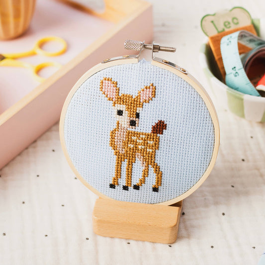 Cotton Clara Craft Kits & Supplies - Beginner Baby Deer Fawn Cross Stitch Kit