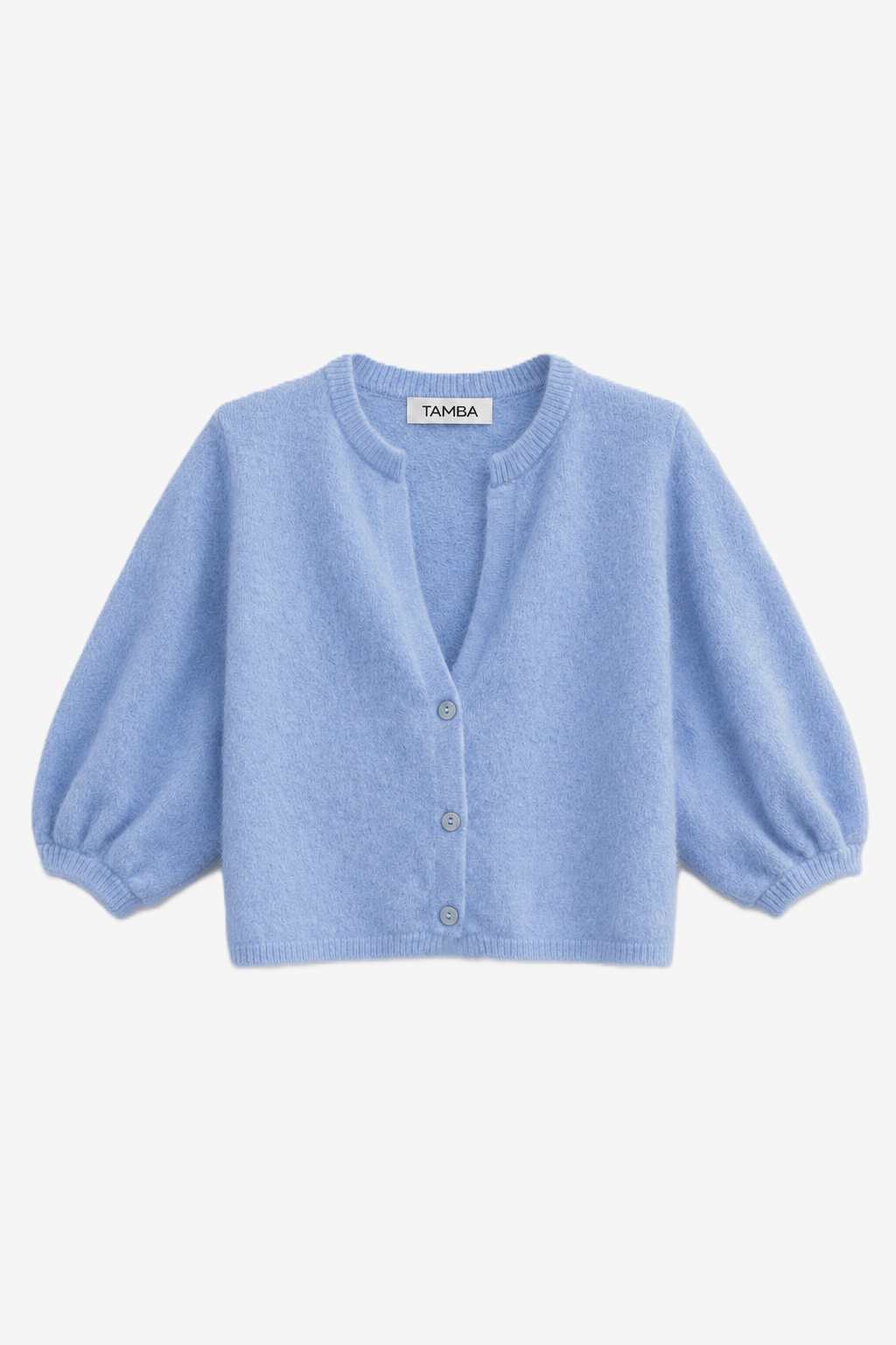 TAMBA - Angora knitted cardigan with V-neck