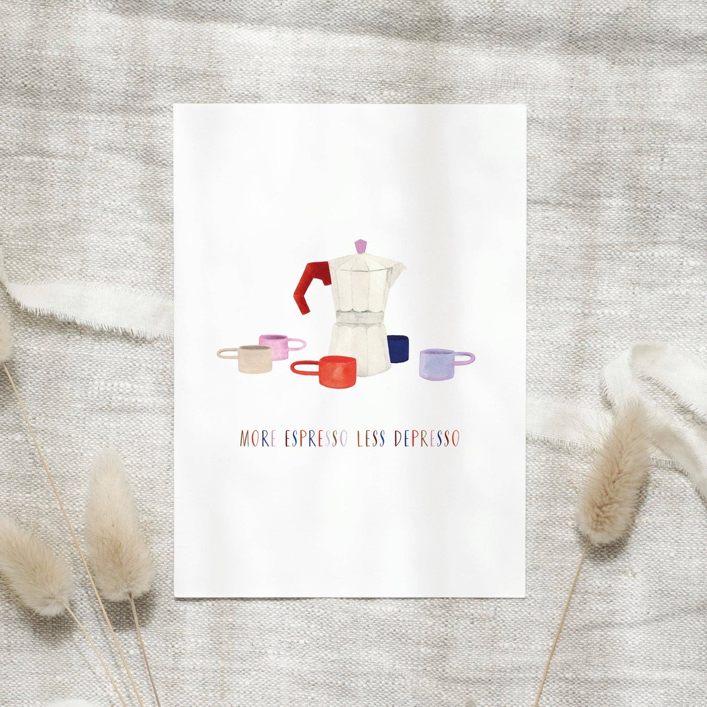 Leo La Douce- Postcard · More espresso less depresso