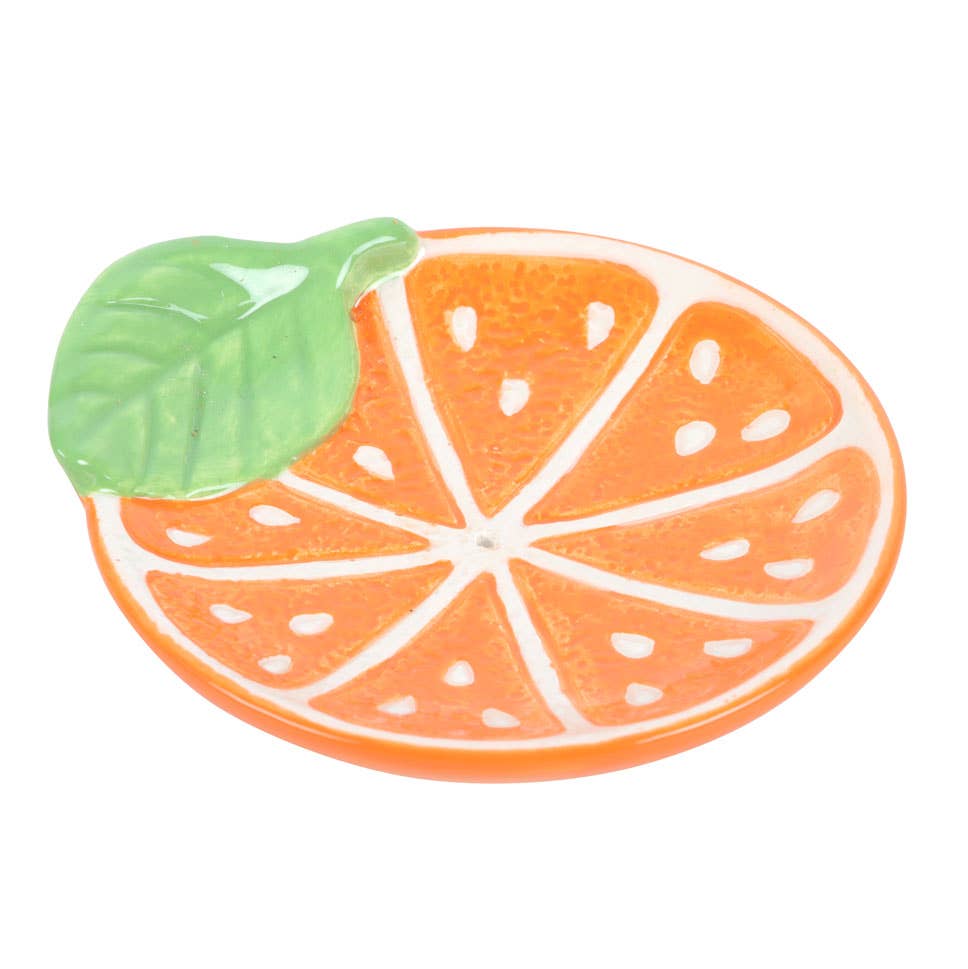 Something Different - Orange Slice Ceramic Incense Holder Plate