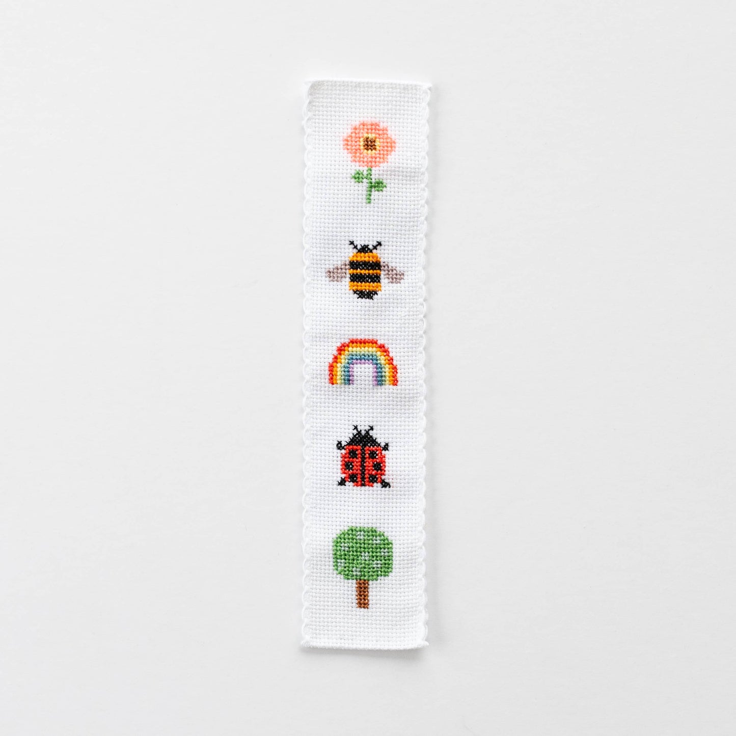 Cotton Clara Craft Kits & Supplies - Nature Rainbow Cross Stitch Bookmark Kit Beginner Friendly