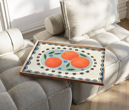 Kate Fox Design - Orange with border, Art print, Kitchen art,  colourful