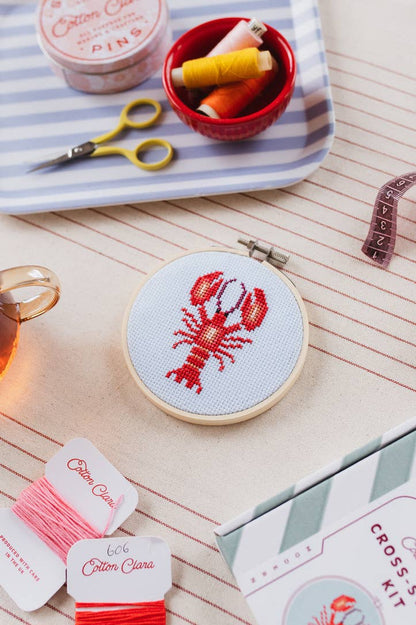 Cotton Clara Craft Kits & Supplies - Lobster Cross Stitch Kit