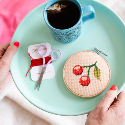 Cotton Clara Craft Kits & Supplies - Cherry Cross Stitch Kit