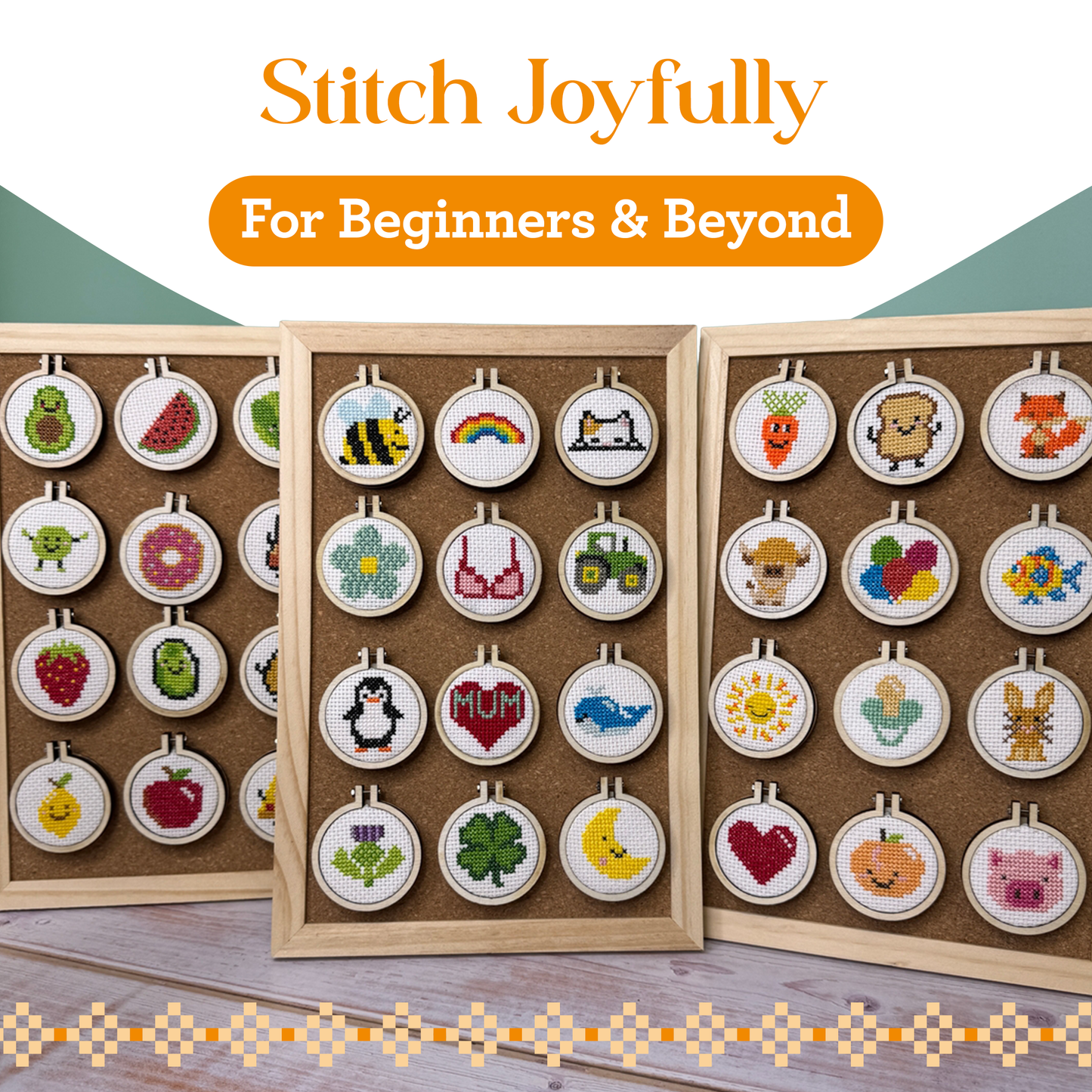 Mini Matchbox Kits - It's Gin O'Clock! Mini Matchbox Cross Stitch Kit