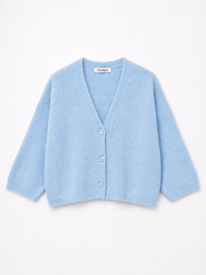 TAMBA - Baby alpaca cardigan with 4/5 sleeves