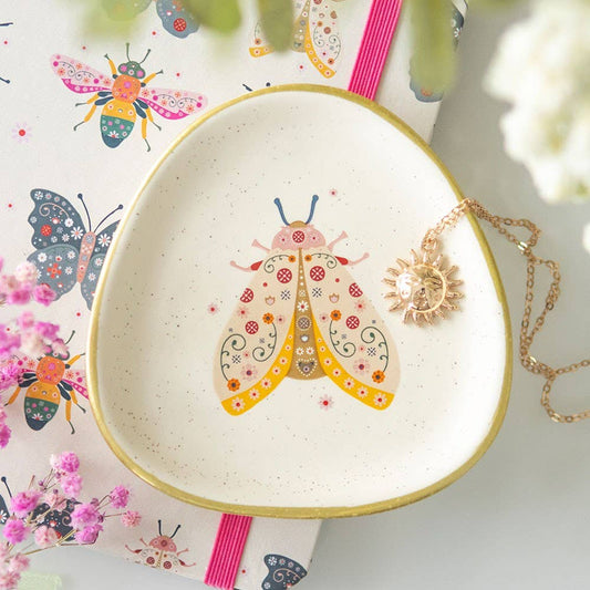 Something Different - Floral Moth Trinket Dish