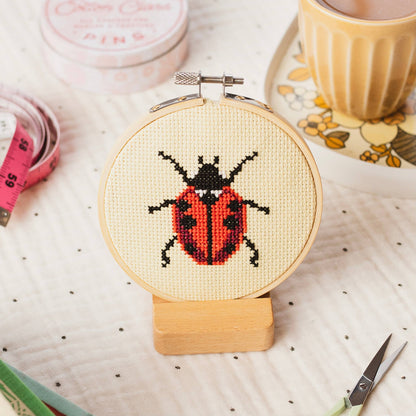 Cotton Clara Craft Kits & Supplies - Beginner Ladybird Ladybug Cross Stitch Kit