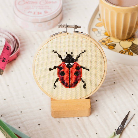 Cotton Clara Craft Kits & Supplies - Beginner Ladybird Ladybug Cross Stitch Kit