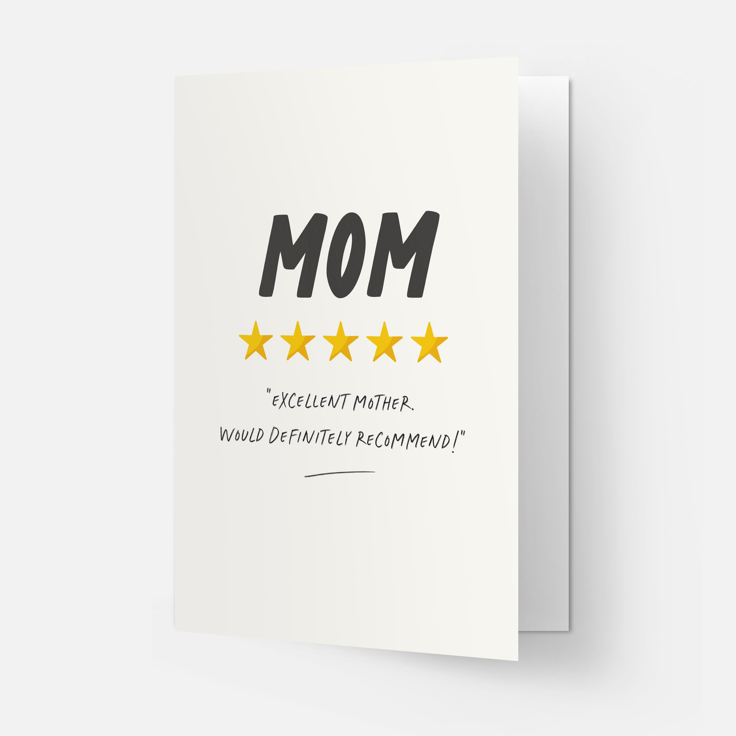 Kaart Blanche - Mom short review greeting card (also in FR)
