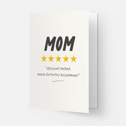 Kaart Blanche - Mom short review greeting card (also in FR)