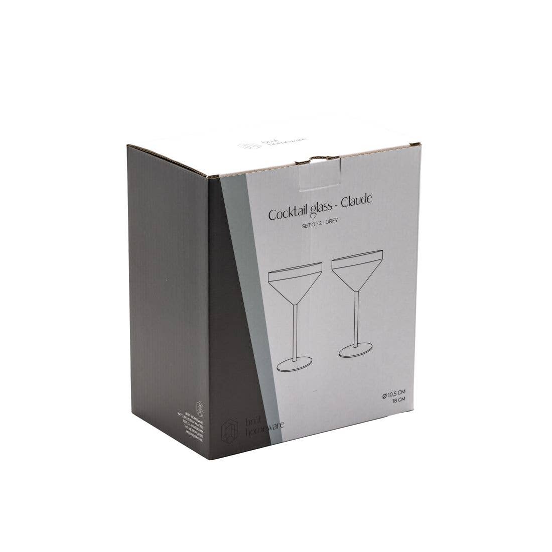 Brût Home and Glassware - Cocktail Glass Claude | set of 2 | grey | Martini glasses