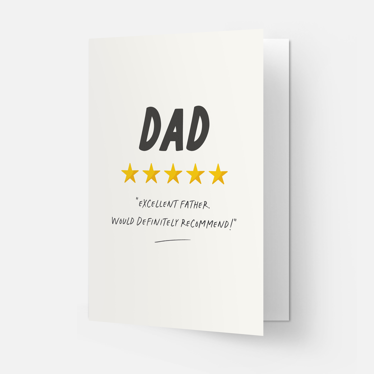 Kaart Blanche - Dad short review greeting card (also in FR)