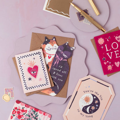 Sister Paper Co.- Nine Lives Cats Cards | Love Cards | Cat Anniversary Cards