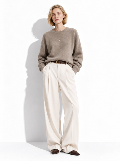 URBAN REVERSE ITALY - Loose Long-Sleeve Top with Crew Neck | Casual Style