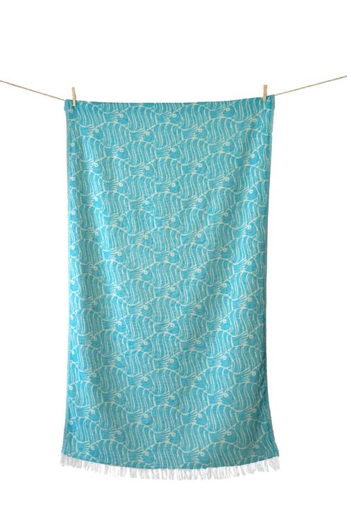 AELIA ANNA - BEACH TOWEL FISH TURQUOISE