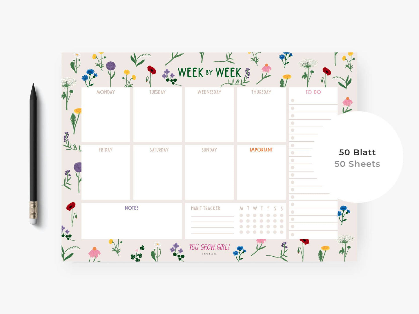 typealive - Weekly planner/You Grow Girl