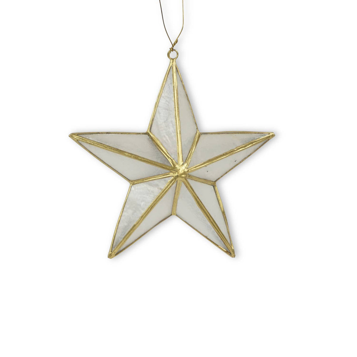Kinta - Star Capiz White w/ Gold edges 3D 11cm