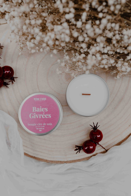 WILD CHILD Bougies & Co - “Frosted berries” Christmas candle - Vegetable wax - 15h