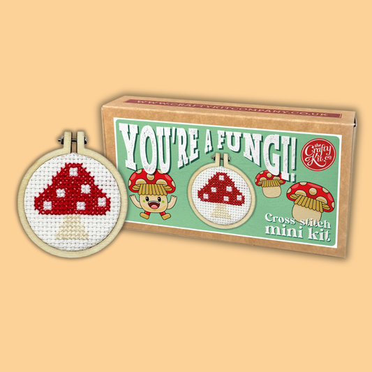 Mini Matchbox Kits - You're a Fungi! Mini Matchbox Cross Stitch Kit