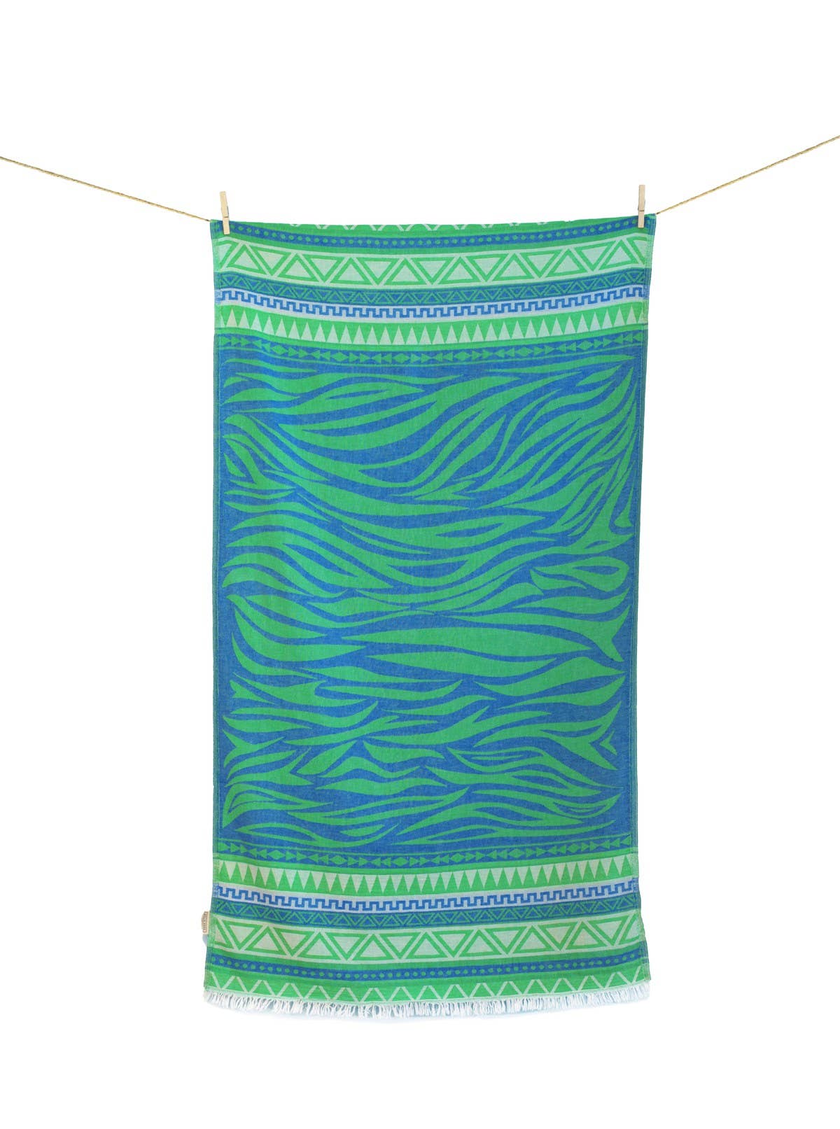AELIA ANNA - BEACH TOWEL MILOS PARLIAMENT BLUE & LIME