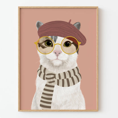 El buen limón -  "Cat with beret" art Print