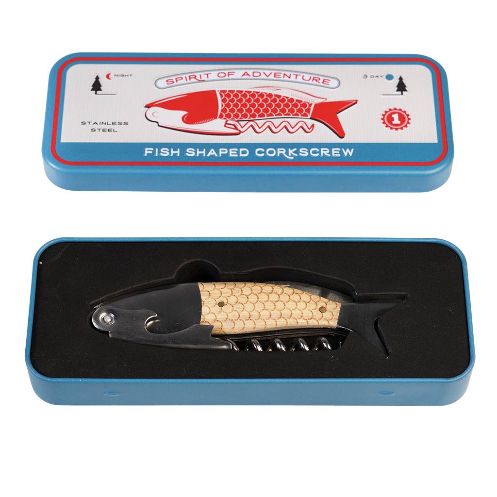 Rex Europe - Fish shaped corkscrew in a tin - Spirit of Adventure
